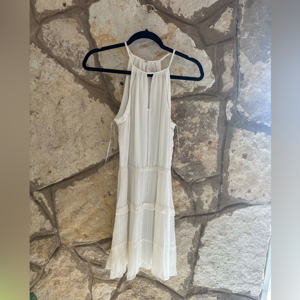 REVOLVE Parker Bruna Halter White Ruffled Tiered Bridal Shower Dress Size XS - Picture 7 of 7